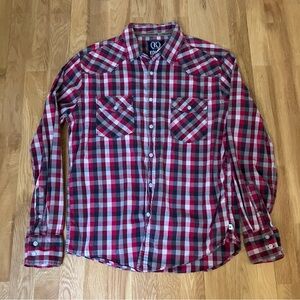 Kolby Blue & Pink Long Sleeve Western Syle Shirt